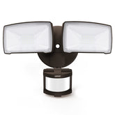 LEPOWER 30W LED security light with two adjustable heads lighting wide outdoor area