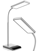 LEPOWER desk lamp with wide panel for broad, even desk illumination.
