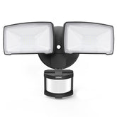 LEPOWER LED security light with two heads for wide porch illumination.