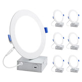 Lepro 6in recessed downlight with junction box for quick ceiling installation.