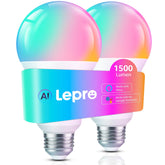 Lepro B3 AI Smart Bulb delivering 1500 lumens for bright, expansive rooms.
