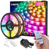 Lepro DreamColor LED strip lights create a rainbow chase for vibrant room decor.