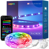 Lepro S1 in a bedroom creates ambient lighting with customizable color mood