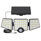 Lepro WL5000 outdoor solar panel powering the light with sun, enabling independent daytime charging.