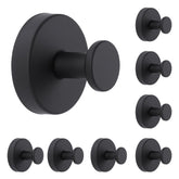 levateeta suction cup hooks eight-pack in matte black for versatile bathroom organization and towel storage