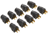 Leviton 3W101-E grounding plug in black for quick, secure wiring.