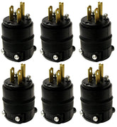 Leviton 515PR rubber-back grounding plug offers secure 2-pole 3-wire connection for durable use.