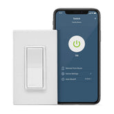 Leviton D215S-1BW smart Wi-Fi switch on wall for easy lighting control