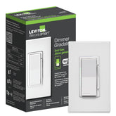 Leviton Decora Smart Dimmer wallplate white, blends with decor while enabling smart lighting.