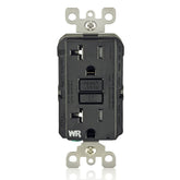Leviton self-test slim GFCI front view shows compact profile