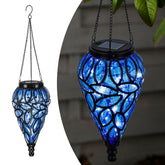 LEWIS&WAYNE blue pendant lantern adds daytime sparkle to the garden