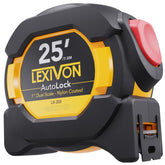 LEXIVON 25ft AutoLock tape measure case with anti-slip grip for durable handling