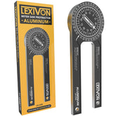LEXIVON aluminum miter protractor scale closeup for precise readings.