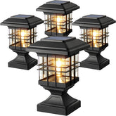 Lffital solar post cap lights glow on a post adding elegant outdoor ambiance