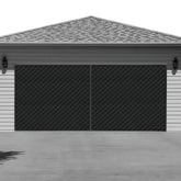 LIAMST garage door curtain, front view with full coverage against drafts