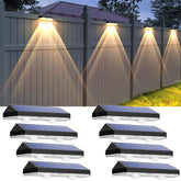 LIANGLOME solar fence light mounted on wall, reliable pathway illumination.