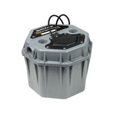 Liberty 404 short-profile drain pump installed under a compact sink for tight spaces.