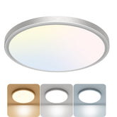libtit 12-inch flush mount LED ceiling light in brushed nickel provides bright, energy-efficient illumination.