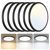 libtit 13-inch black flush mount ceiling light front view, ultra-slim profile for modern bedrooms