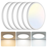 libtit 6-pack 13-inch flush-mount light, front view, provides bright, even living room illumination.