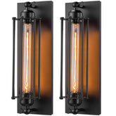 Licperron industrial black wall sconce, front view for modern spaces.