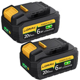 LIDAIAX DW20V replacement battery 6.0Ah two-pack powers demanding tools reliably.