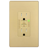 LIDER 15A GFCI outlet with self-test LED indicator for safe use in wet areas.