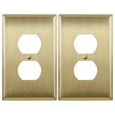 LIDER brushed brass wall plate closeup shows a durable finish and clean lines.