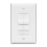 LIDER combination dual dimmer switch front view with dual sliders for precise lighting control.