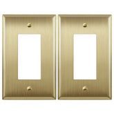 LIDER decorator wall plate in brushed brass finish, 2-pack; durable style for outlets.