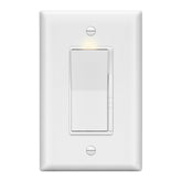 LIDER dimmer paddle switch front view with white wall plate for ambient lighting control