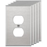 LIDER duplex receptacle metal wall plate surface closeup highlights durable finish