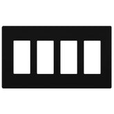 LIDER LSWP-34M-BK quadruple decorator wall plate in matte black for a cleaner look