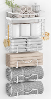 LIDTOP towel rack wall-mounted 6-tier for compact spaces, organized towels at hand.