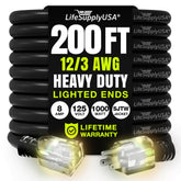 LifeSupplyUSA 200ft extension cord ready for long outdoor runs.
