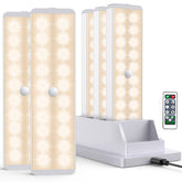 Lightbiz LED closet light with charging station mounted in wardrobe for easy, hands-free access