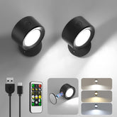 Lightbiz LED wall light with remote control for easy bedside lighting