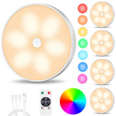 Lightbiz motion sensor puck light with 8 color options for customizable ambiance