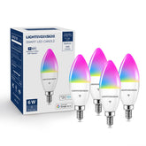 Lightinginside E12 smart bulb color-changing mode creates ambient scenes.