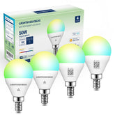 Lightinginside Matter E12 bulb in a chandelier enables seamless smart control.
