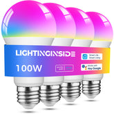 Lightinginside smart bulbs showing color-changing mode for mood lighting and scenes.