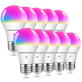 Lightinginside smart bulbs pack shot showing color-changing LEDs for customizable home lighting.