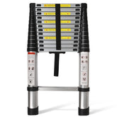 LiGuVCY telescoping ladder folded compactly for storage.