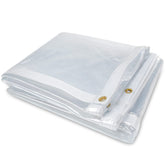 Likeem clear tarp curtain 8x20ft provides transparent wind protection for patios.