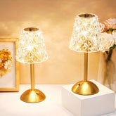Liliful cordless table lamp gold diamond style, versatile bedside light with three color temps.