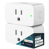 Linkind Matter smart plug front view showing compact design for easy placement.