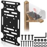 Linone mailbox mounting plate with 10x4 holes for versatile post-mount compatibility.