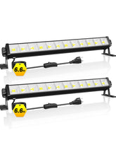 Linstaine 2-pack LED shop lights front view showing bright 5400lm per unit for clear garage tasks