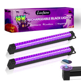 Linstaine 2-pack rechargeable black light bar for cordless glow parties.