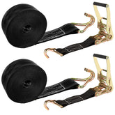 LISHINE 2-inch ratchet strap front view showing sturdy construction for secure cargo.